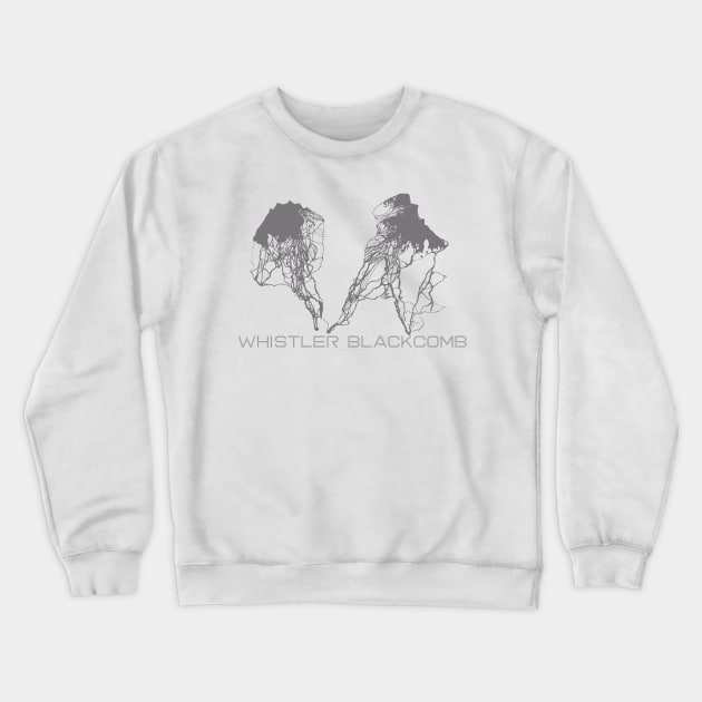 Whistler Blackcomb Resort 3D Crewneck Sweatshirt by Mapsynergy